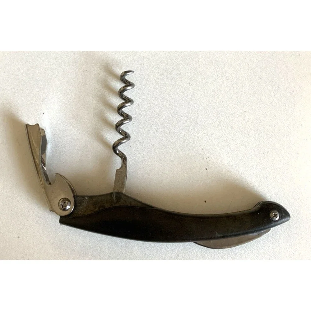 Beau Rivage Wine Opener – Double‑Hinge Corkscrew & Serrated Foil Knife